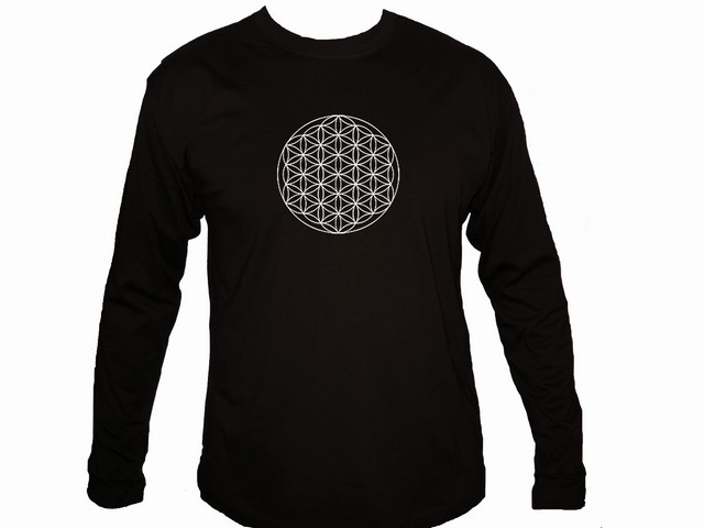 Sacred geometry - flower of life meditation spiritual sleeved t-shirt